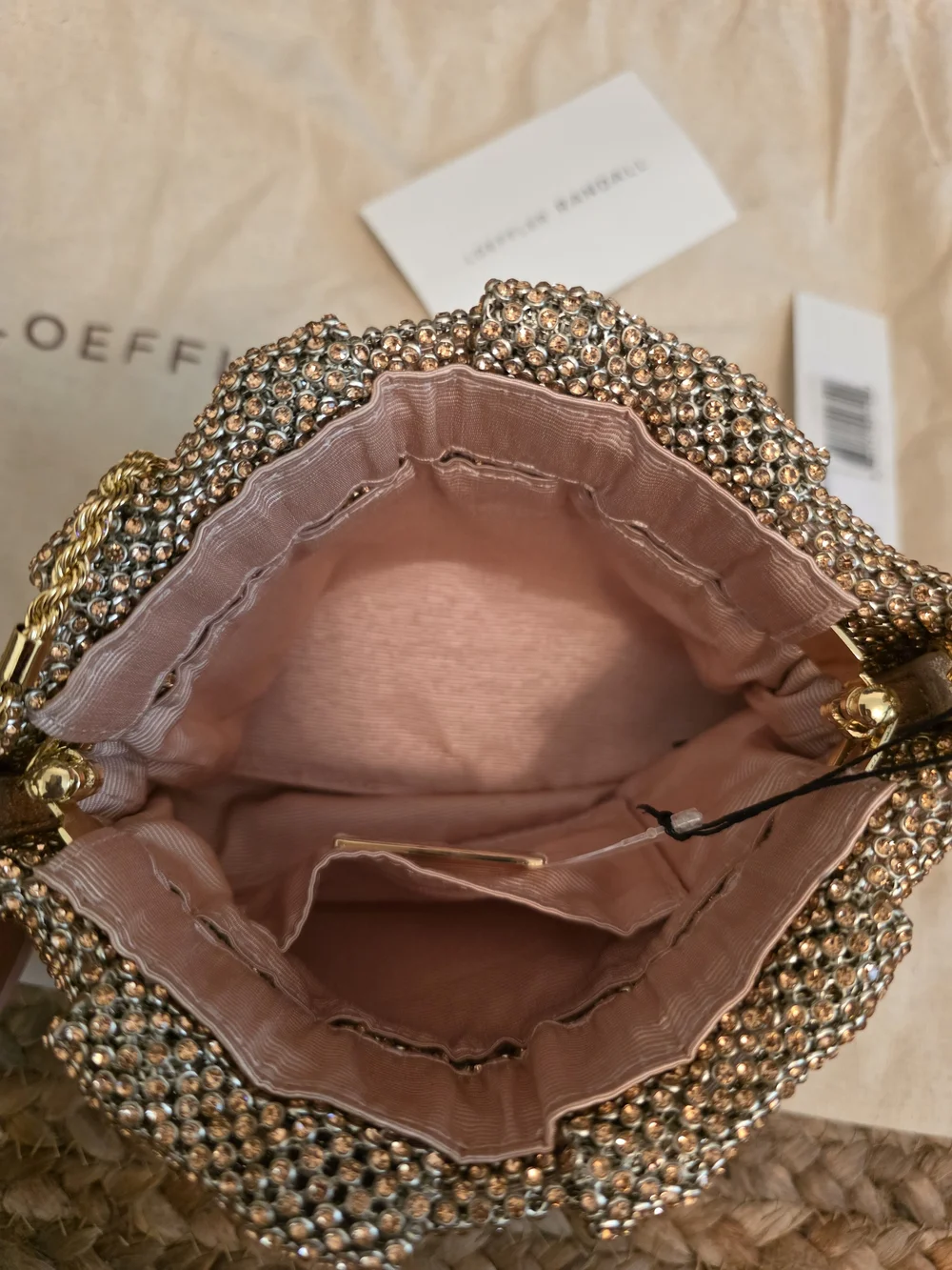 Loeffler Randall Serena Shadow Gold Mesh Chain Bag